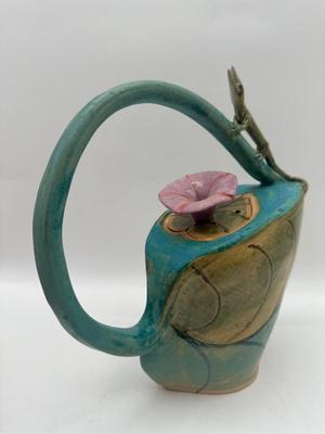 Handmade Ceramic Teapot, Stamped