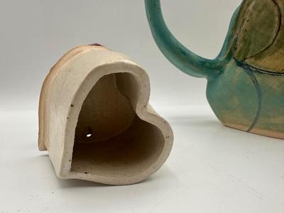 Handmade Ceramic Teapot, Stamped