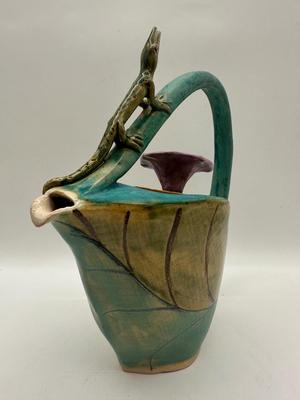 Handmade Ceramic Teapot, Stamped