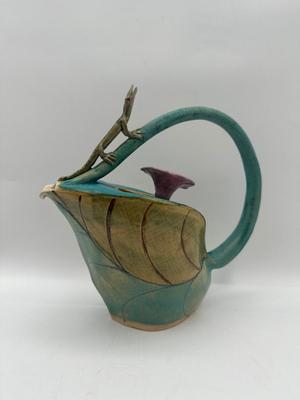 Handmade Ceramic Teapot, Stamped