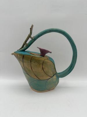 Handmade Ceramic Teapot, Stamped
