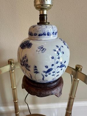 Chinese Blue and White Ginger Jar Mini Lamp