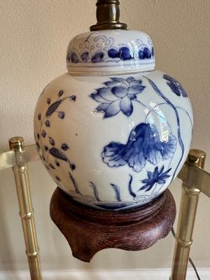 Chinese Blue and White Ginger Jar Mini Lamp