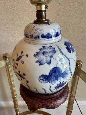 Chinese Blue and White Ginger Jar Mini Lamp