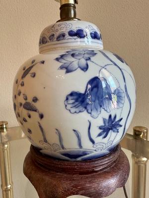Chinese Blue and White Ginger Jar Mini Lamp