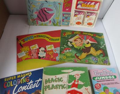 Vintage Kids Coloring Books, Newer Fun Pads, Huge Red Riding Coloring Book, More