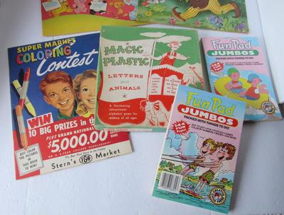 Vintage Kids Coloring Books, Newer Fun Pads, Huge Red Riding Coloring Book, More