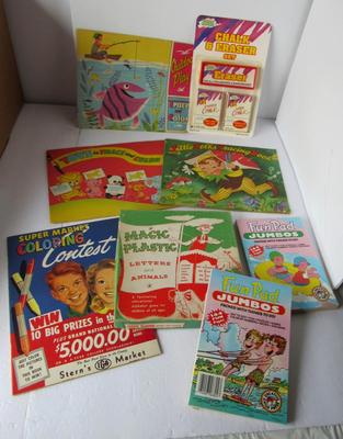 Vintage Kids Coloring Books, Newer Fun Pads, Huge Red Riding Coloring Book, More