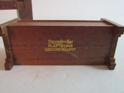 Older Wood Doll House Furniture, Storm Becker Playthings & Large Floor Rug