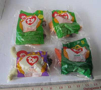 4 Sealed Older McDonalds Toy Beanies