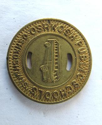 Vintage Advertising Pins: Oshkosh b'Gosh and Mason Shoes/Tokens: Oshkosh School Bus, Democrats