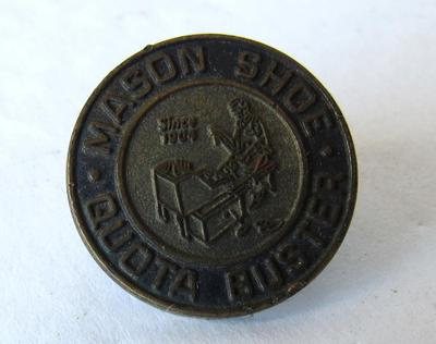 Vintage Advertising Pins: Oshkosh b'Gosh and Mason Shoes/Tokens: Oshkosh School Bus, Democrats