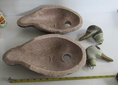 Pair Old Styrofoam Duck Decoys