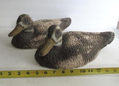 Pair Old Styrofoam Duck Decoys