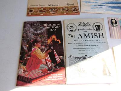 Lot of Vintage Travel Ephemra: Hotel Menus, Stickers, Postcards, Etc