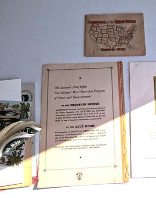 Lot of Vintage Travel Ephemra: Hotel Menus, Stickers, Postcards, Etc