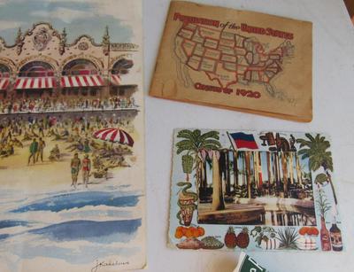 Lot of Vintage Travel Ephemra: Hotel Menus, Stickers, Postcards, Etc