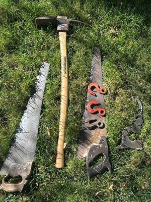 Saws and pickaxe