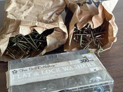 Nails screws and washers
