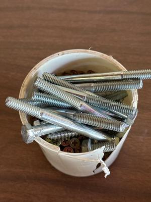 Nails screws and washers