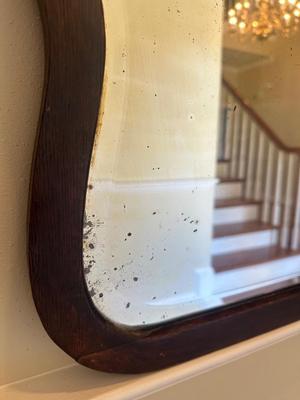 Antique Oak Wood Mirror