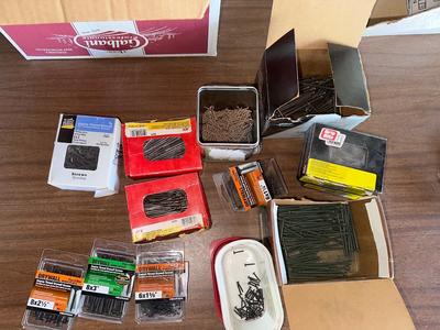 Large box of nails and screws