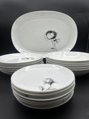 Rosa by Block Bidasoa Spain - Espana Black Rose (19) Piece Set