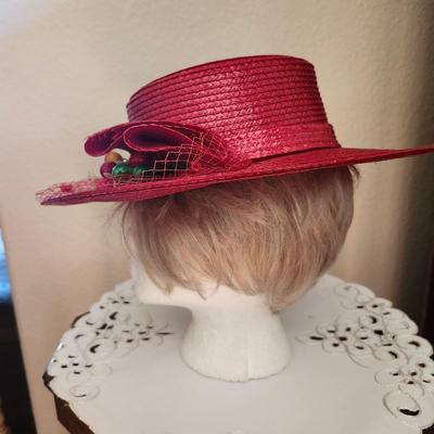 Plaza Suite Red Wide Brim Hat