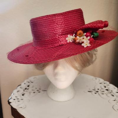 Plaza Suite Red Wide Brim Hat
