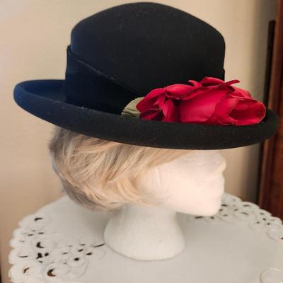 Vintage Bollman style black Fedora