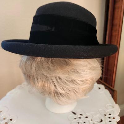 Vintage Bollman style black Fedora