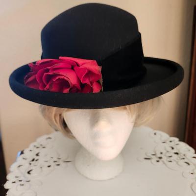 Vintage Bollman style black Fedora