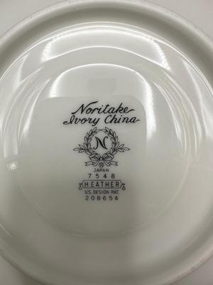 NORITAKE Ivory China Footed Cups & Saucers