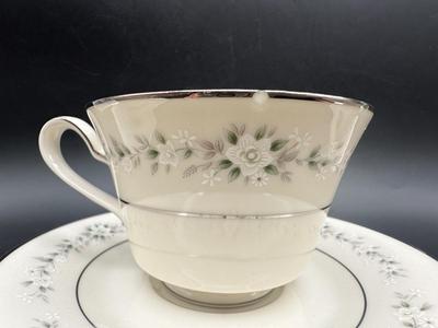 NORITAKE Ivory China Footed Cups & Saucers