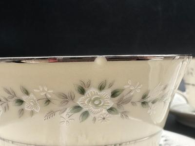 NORITAKE Ivory China Footed Cups & Saucers