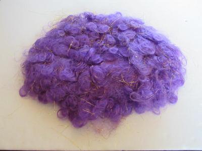 Halloween Purple Hooded Cape and Wig, Adult Size