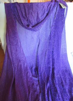 Halloween Purple Hooded Cape and Wig, Adult Size