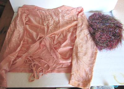 Halloween Pink Shimmery Top and Sparkly Wig, Adult Size