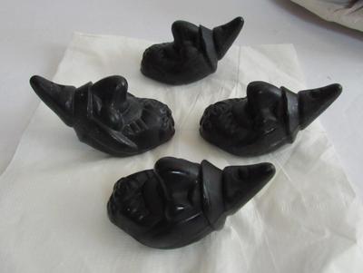 4 Wax Witch Heads