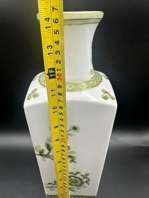 Vintage Norleans Japanese Green Floral Vase