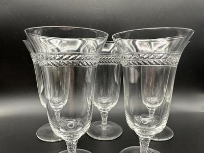 Vintage Iced Tea Glasses with Polished Cut Laurel Pattern (5)