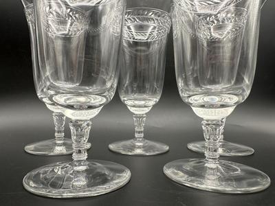 Vintage Iced Tea Glasses with Polished Cut Laurel Pattern (5)