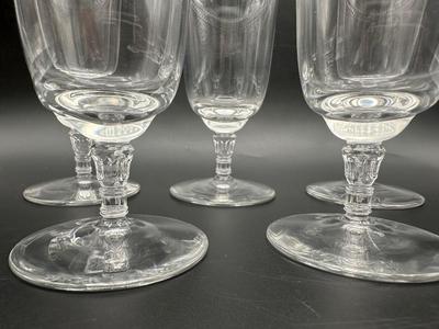 Vintage Iced Tea Glasses with Polished Cut Laurel Pattern (5)