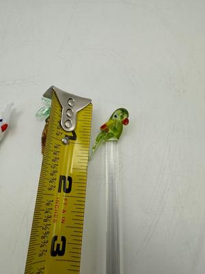 Set of (4) Glass Cocktail Swizzle Sticks