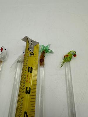 Set of (4) Glass Cocktail Swizzle Sticks