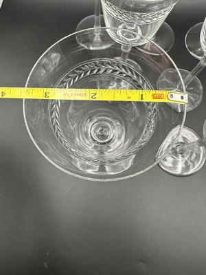 Vintage Wine Glasses with Polished Cut Laurel Pattern (11)
