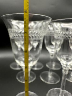 Vintage Wine Glasses with Polished Cut Laurel Pattern (11)
