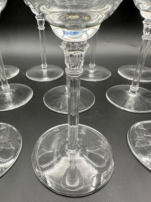 Vintage Wine Glasses with Polished Cut Laurel Pattern (11)