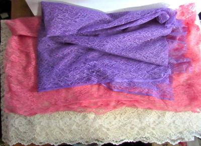 Lot of Large Lace Fabric Pieces