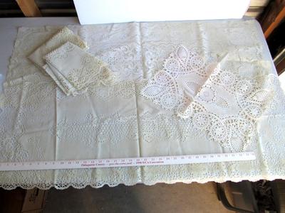 Lot of Long Plastic Lacy Table Runners